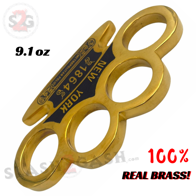New York 1864 Knuckle Duster Metro Police Paper Weight - 100% Real Brass Belt Buckle - Tophatter Daily Deals
