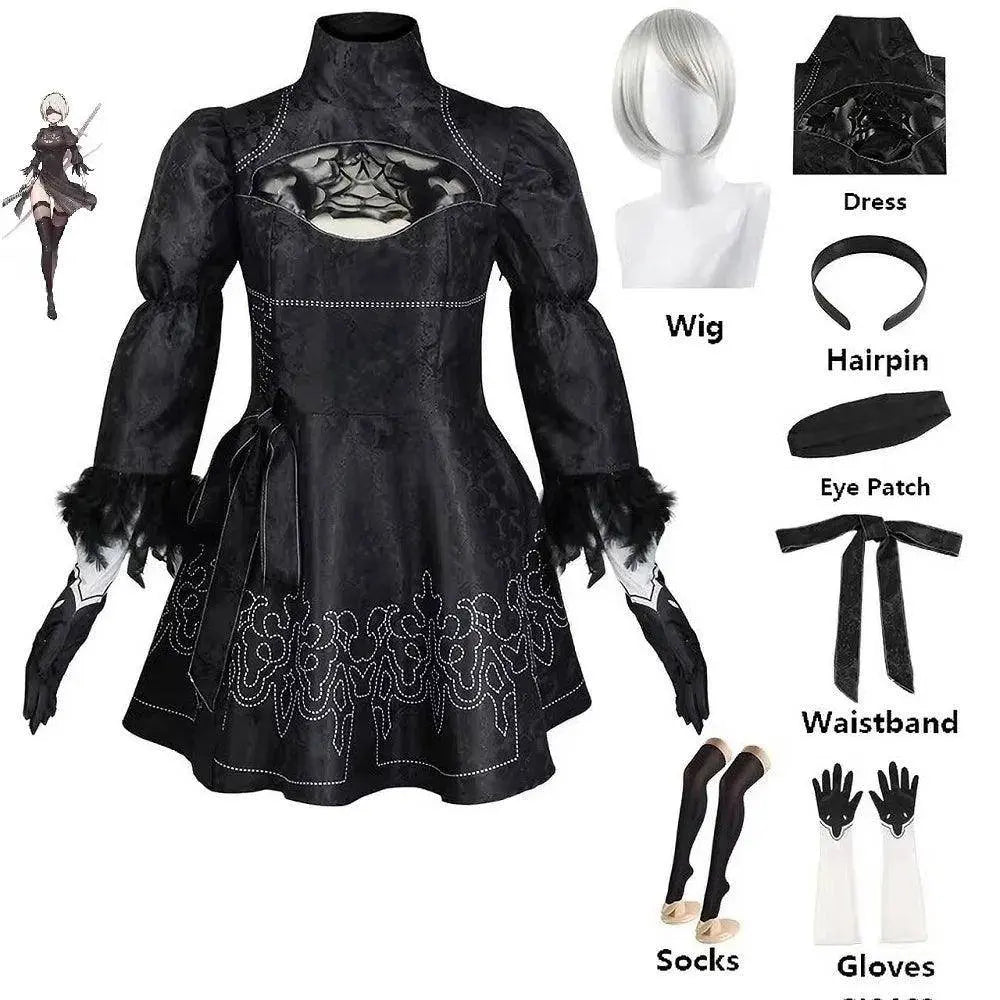 Nier Automata Cosplay Costume Yorha 2B sexy Outfit Game Figures Suit Women Role Play Costumes Girls Halloween Party Fancy Dress - Tophatter Daily Deals
