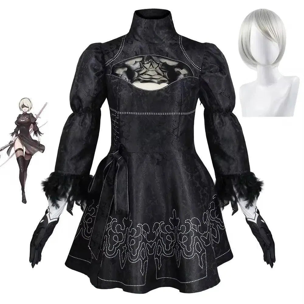 Nier Automata Cosplay Costume Yorha 2B sexy Outfit Game Figures Suit Women Role Play Costumes Girls Halloween Party Fancy Dress - Tophatter Daily Deals