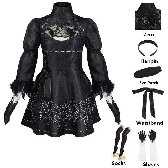 Nier Automata Cosplay Costume Yorha 2B sexy Outfit Game Figures Suit Women Role Play Costumes Girls Halloween Party Fancy Dress Costume - Tophatter Daily Deals