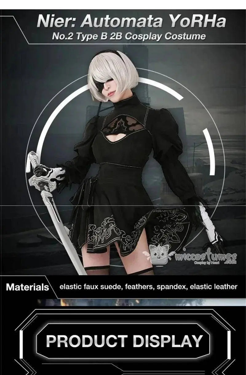 Nier Automata Cosplay Costume Yorha 2B sexy Outfit Game Figures Suit Women Role Play Costumes Girls Halloween Party Fancy Dress - Tophatter Daily Deals