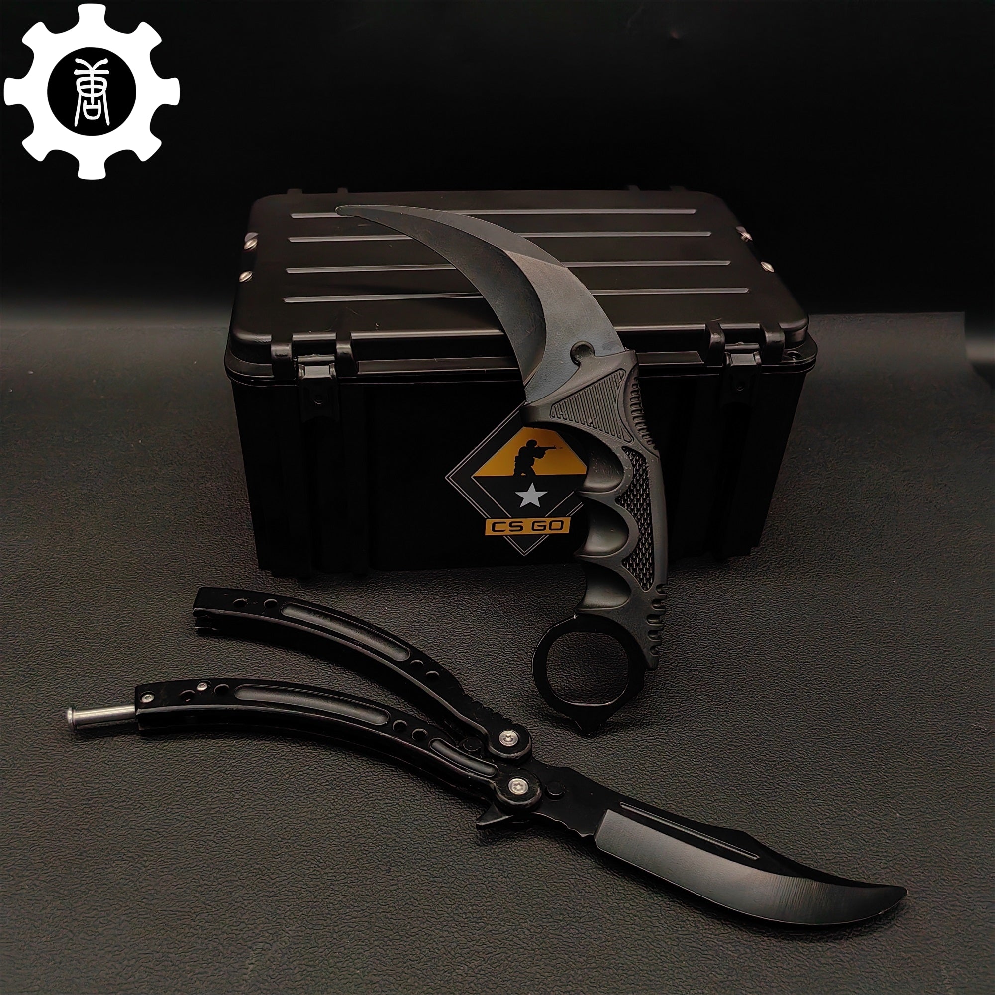 Night Skin Karambit & Balisong Black Weapon Case Blunt Blade Props - Tophatter Daily Deals
