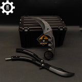 Night Skin Karambit & Balisong Black Weapon Case Blunt Blade Props - Tophatter Daily Deals