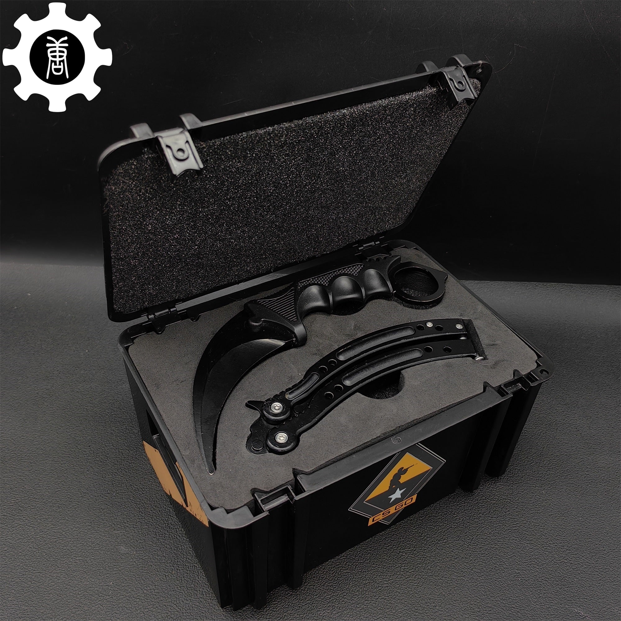 Night Skin Karambit & Balisong Black Weapon Case Blunt Blade Props - Tophatter Daily Deals