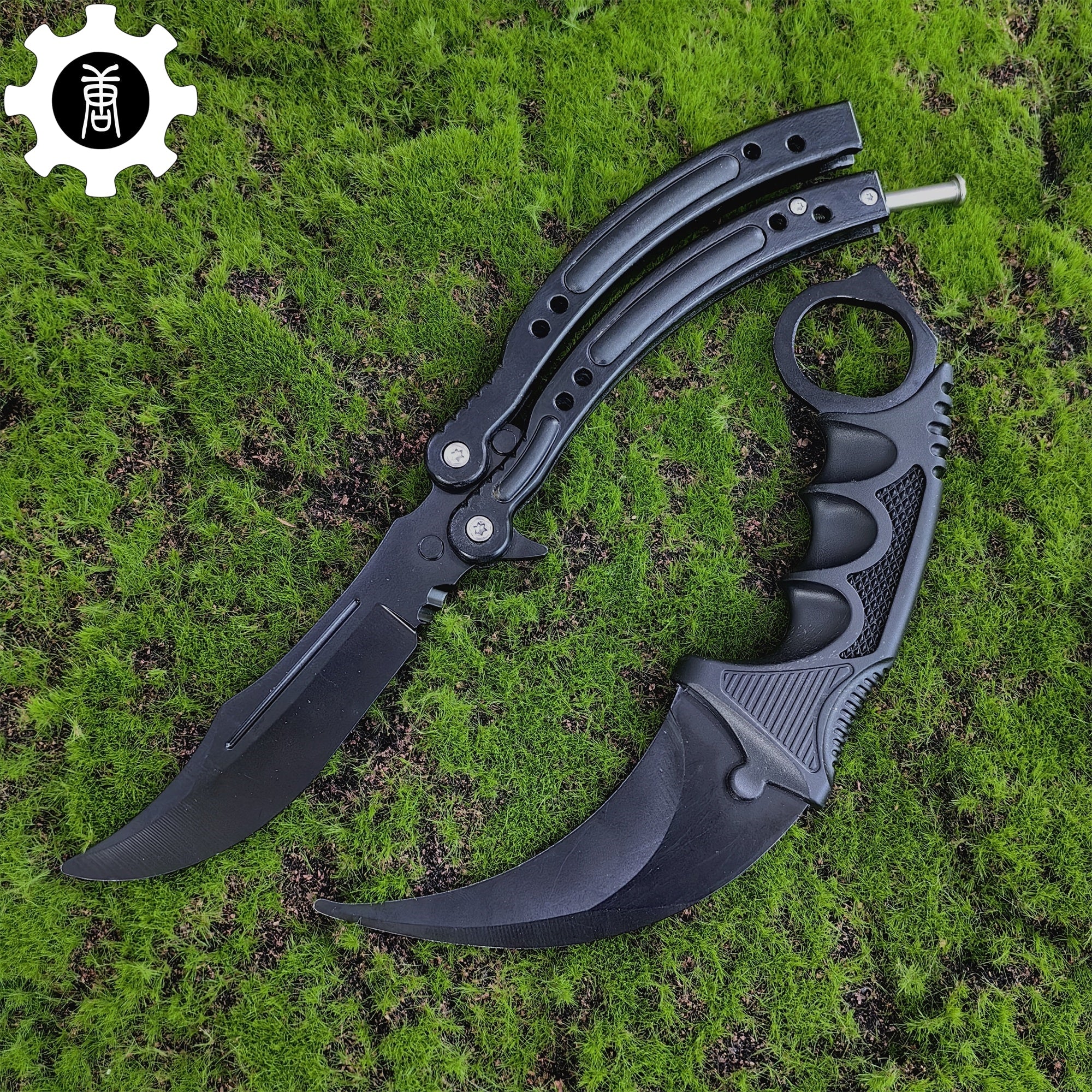 Night Skin Karambit & Balisong Black Weapon Case Blunt Blade Props Karambit & Balisong - Tophatter Daily Deals