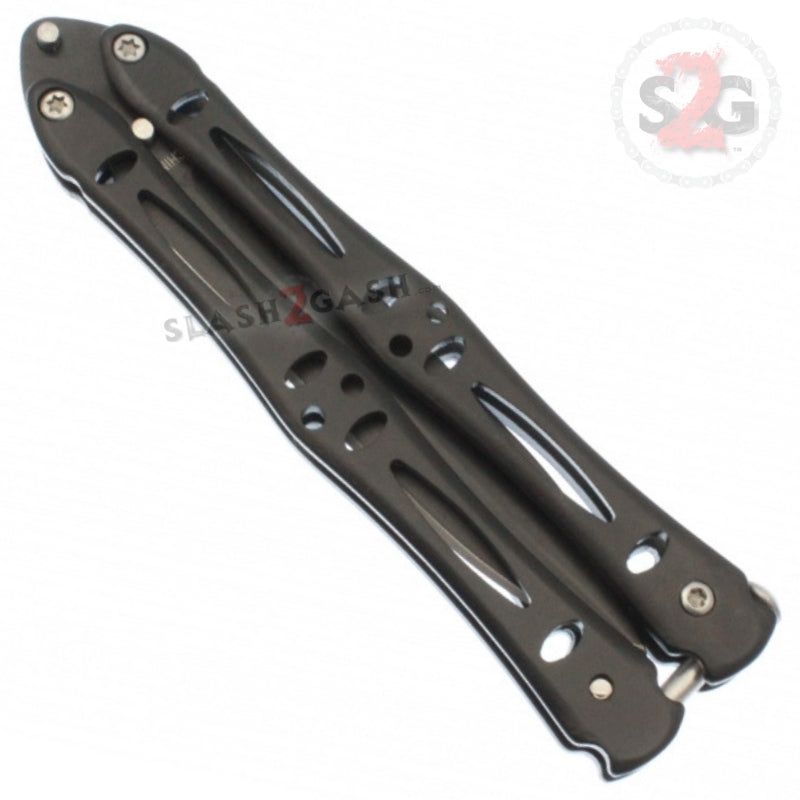 Night Stalker Dagger Butterfly Knife Black Balisong Knife-Balisong - Tophatter Daily Deals