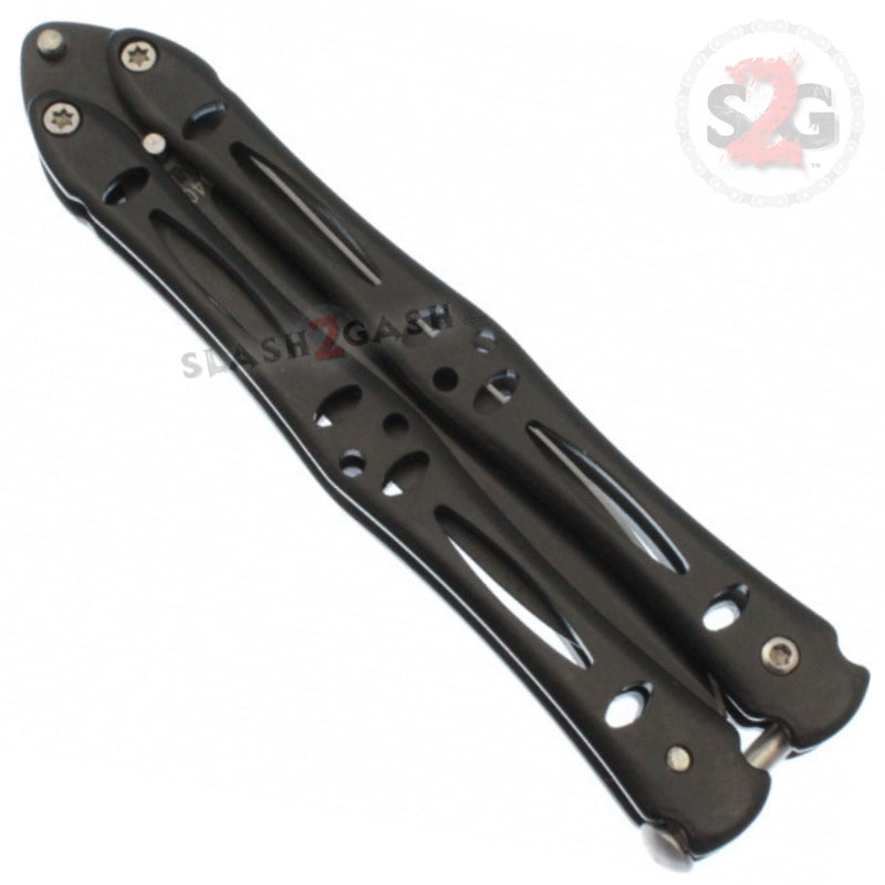 Night Stalker Dagger Butterfly Knife Black Balisong Knife-Balisong - Tophatter Daily Deals