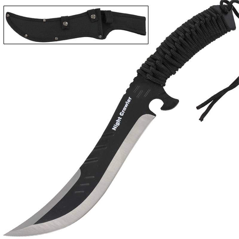 Night Crawler Black Full Tang Hunting Knife - Tophatter's Army Products & Self Defense Collectible Weapons - Tophatter Daily Deals