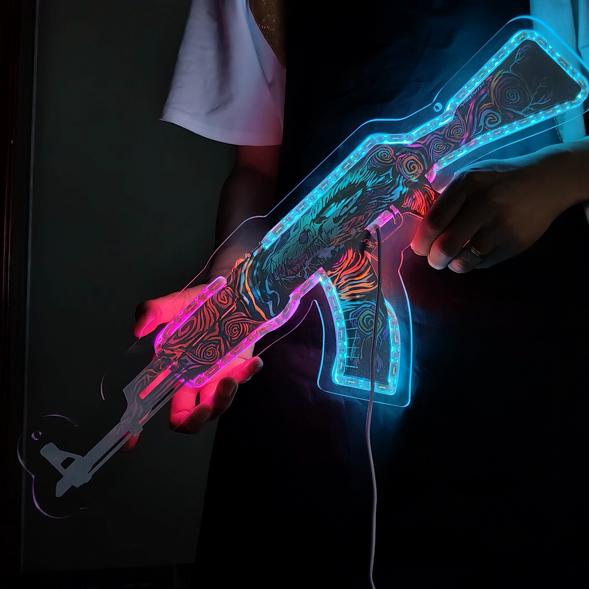 AK47 Nightwish 3D Colorful Night Neno Sign Wall Decor - Tophatter Daily Deals