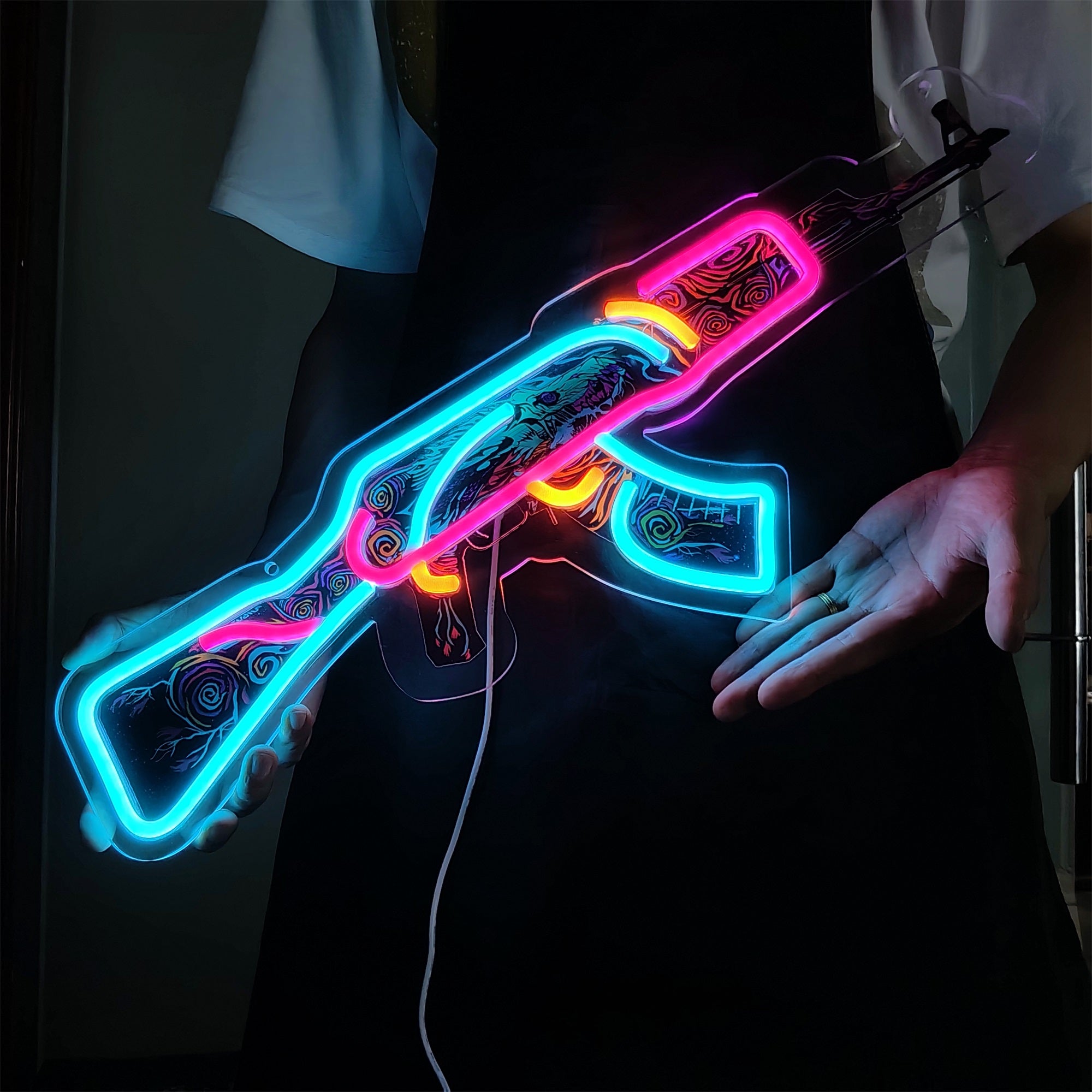 AK47 Nightwish 3D Colorful Night Neno Sign Wall Decor - Tophatter Daily Deals