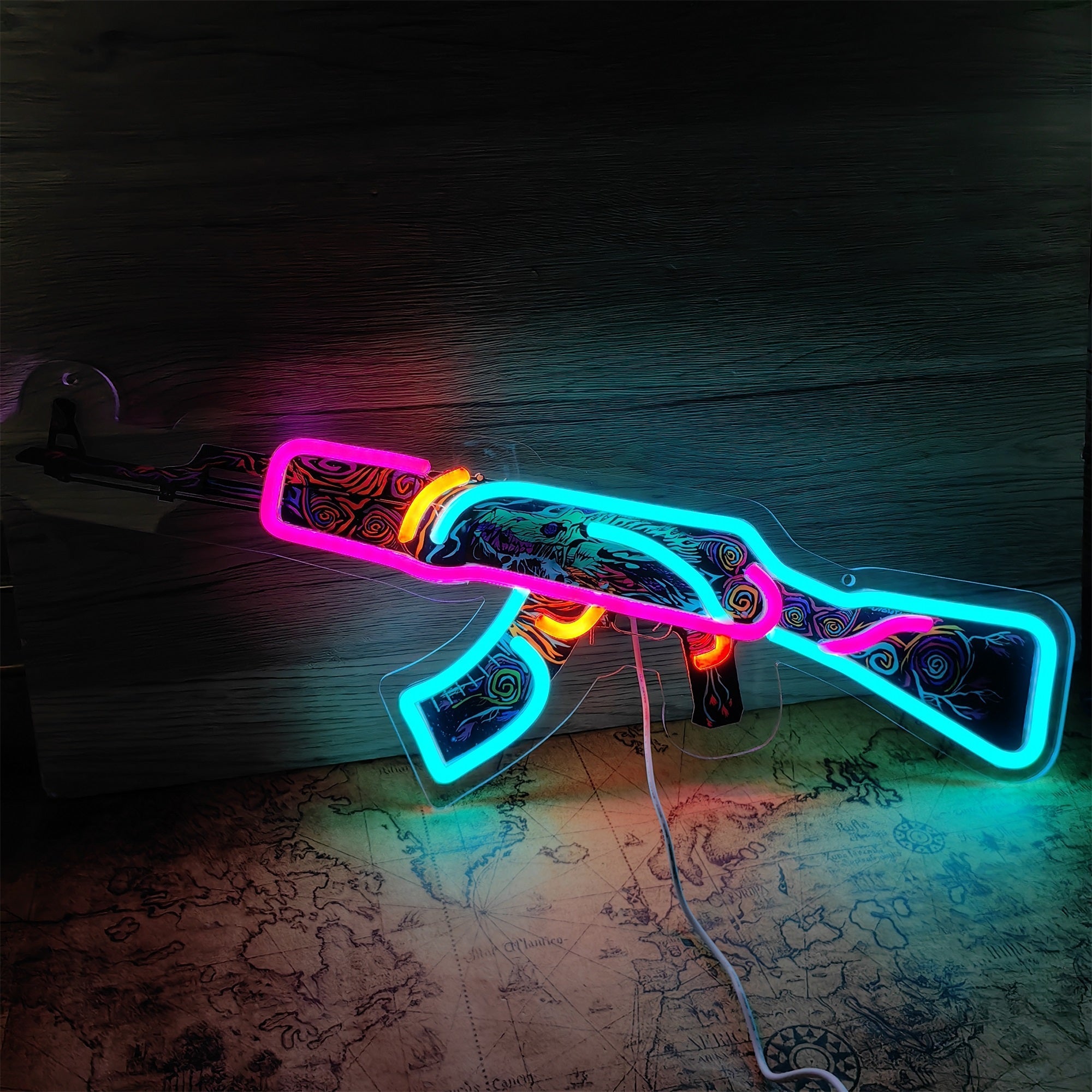 AK47 Nightwish 3D Colorful Night Neno Sign Wall Decor - Tophatter Daily Deals
