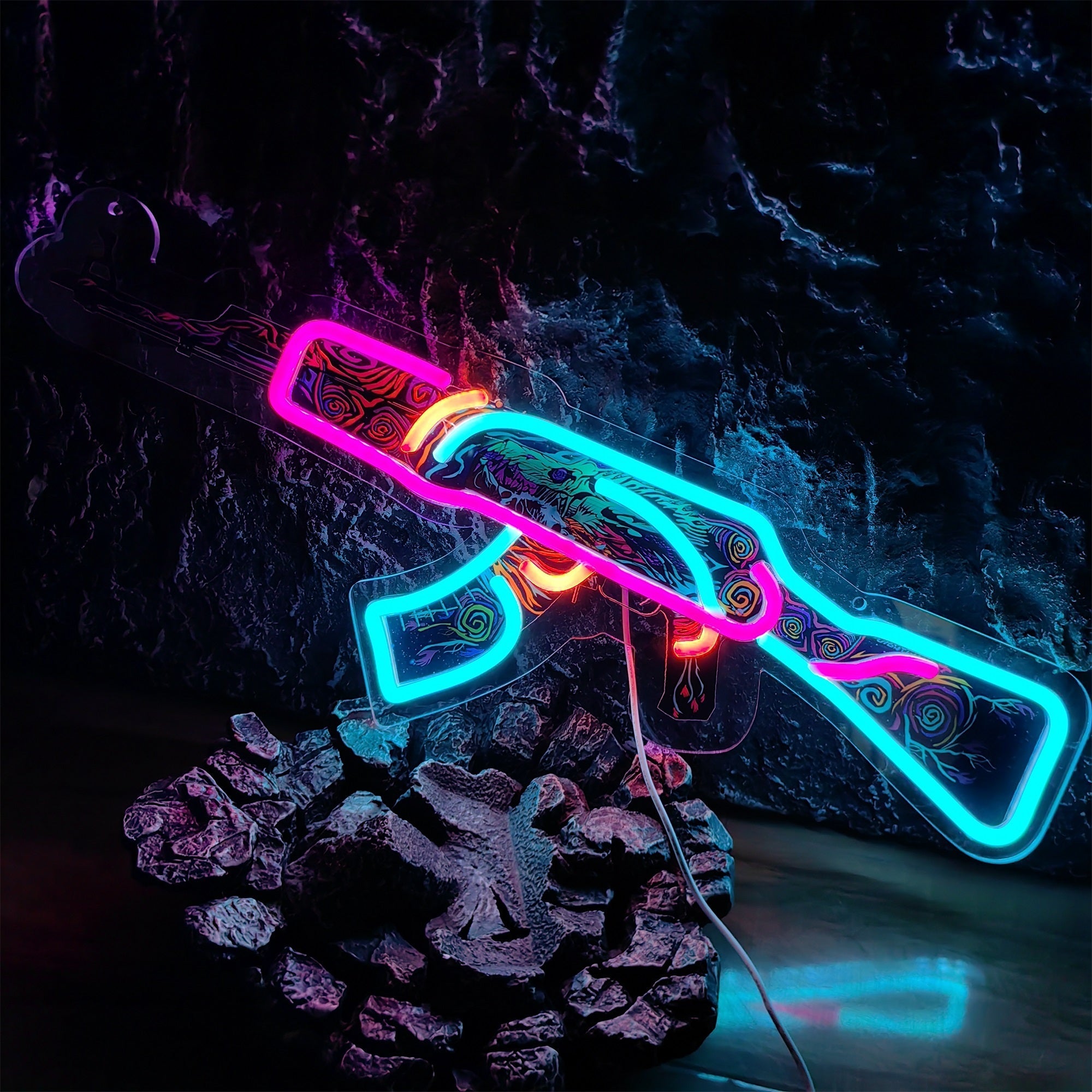 AK47 Nightwish 3D Colorful Night Neno Sign Wall Decor - Tophatter Daily Deals
