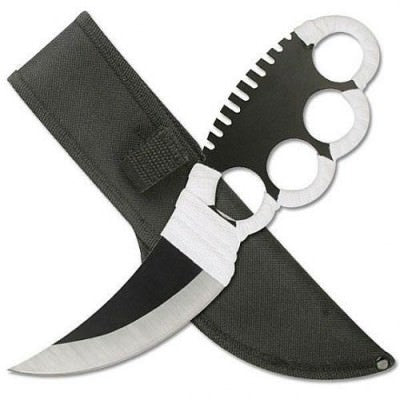 Metal Ninja Fighter Knife with Knuckle Guard - TOPHATTER'S ARMORY DEALS Collectible Weapons - Tophatter Daily Deals