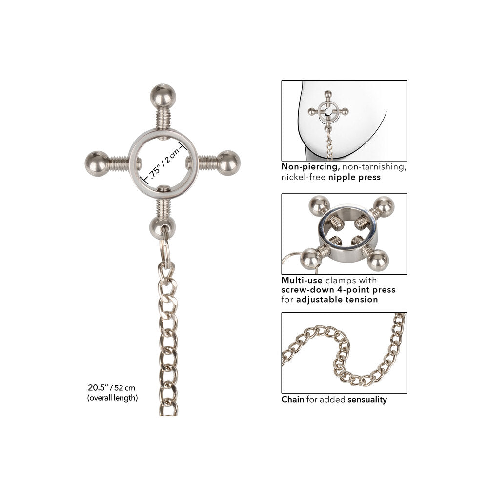 Nipple Grips 4 Point Nipple Press With Chain – Adjustable Nipple Clamp > Sex Toys > Nipple Clamps - Tophatter Daily Deals