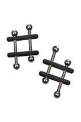 Cal Exotics - Nipple Grips - Power Grip Crossbar Nipple Vices - Black/Silver BDSM - Tophatter Daily Deals