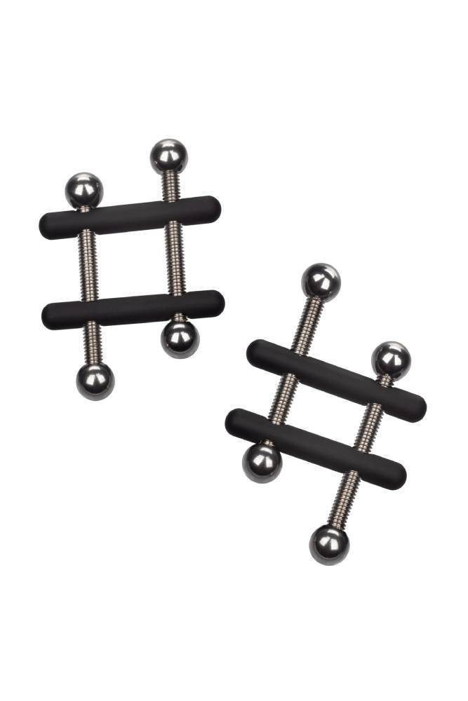 Cal Exotics - Nipple Grips - Power Grip Crossbar Nipple Vices - Black/Silver BDSM - Tophatter Daily Deals