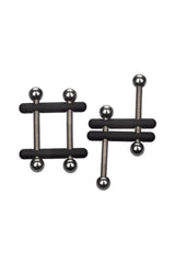 Cal Exotics - Nipple Grips - Power Grip Crossbar Nipple Vices - Black/Silver BDSM - Tophatter Daily Deals