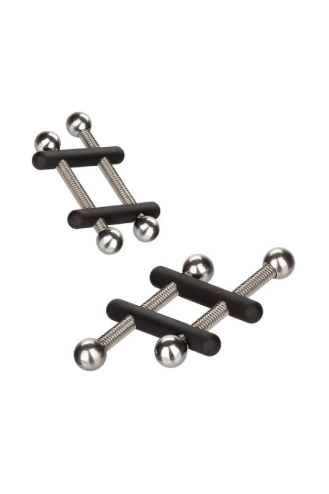 Cal Exotics - Nipple Grips - Power Grip Crossbar Nipple Vices - Black/Silver BDSM - Tophatter Daily Deals