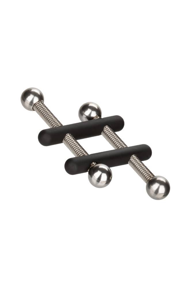 Cal Exotics - Nipple Grips - Power Grip Crossbar Nipple Vices - Black/Silver BDSM - Tophatter Daily Deals