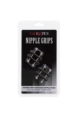 Cal Exotics - Nipple Grips - Power Grip Crossbar Nipple Vices - Black/Silver BDSM - Tophatter Daily Deals