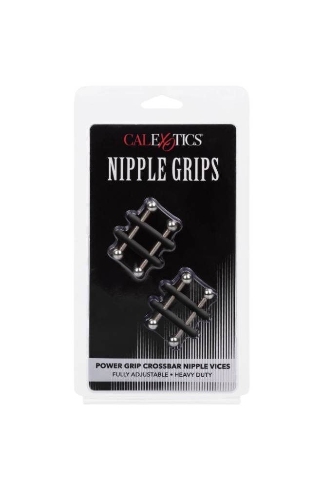 Cal Exotics - Nipple Grips - Power Grip Crossbar Nipple Vices - Black/Silver BDSM - Tophatter Daily Deals