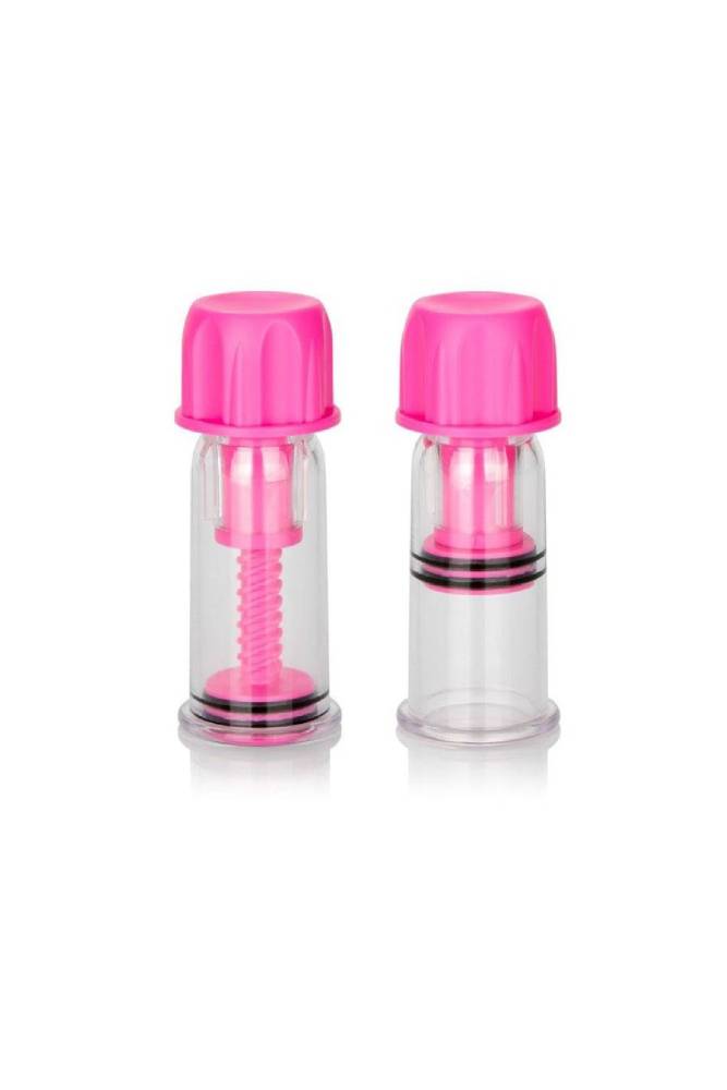 Cal Exotics - Nipple Play - Vacuum Twist Suckers - Pink BDSM - Tophatter Daily Deals