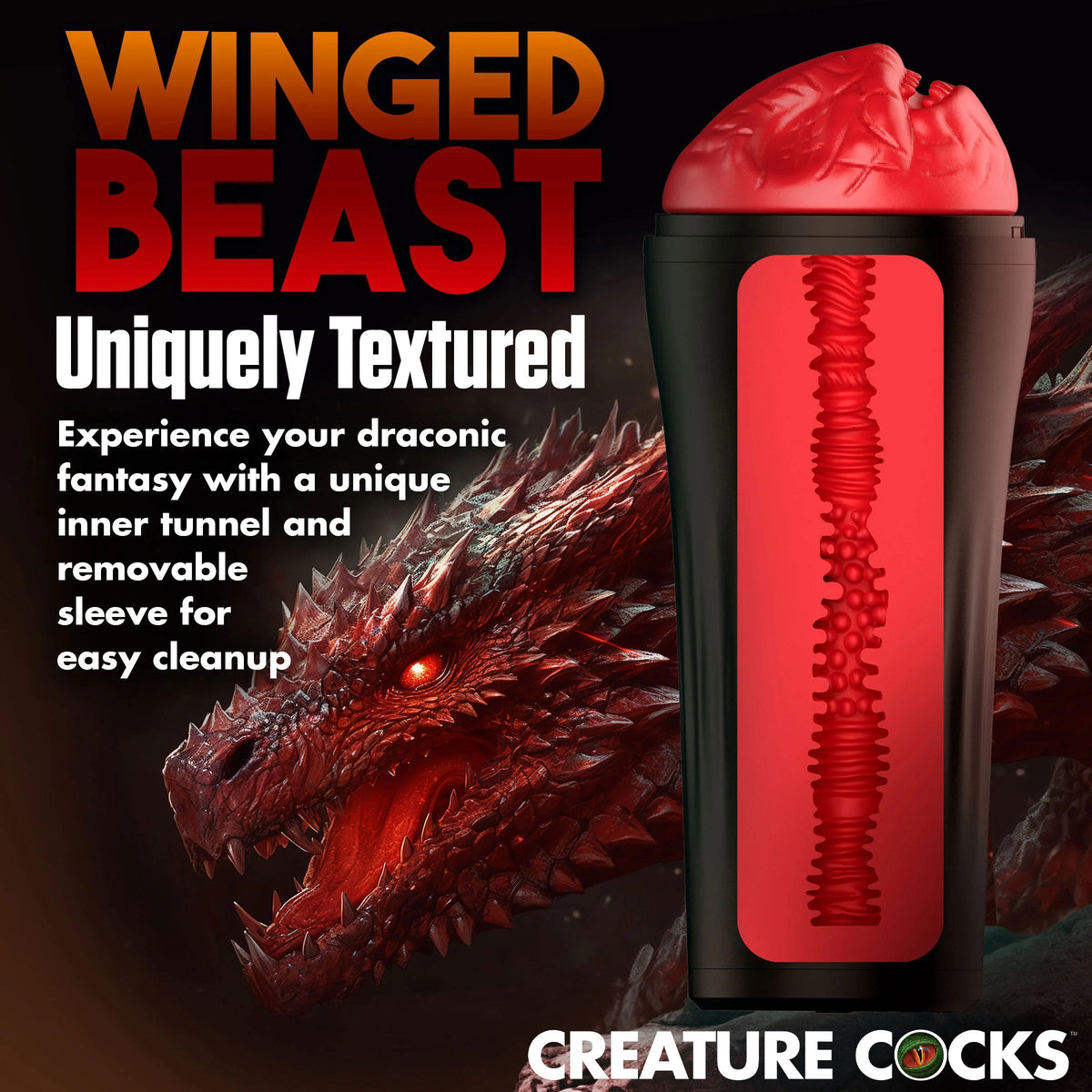Creature Cocks Dragon Snatch (Red) – Scaly Masturbator > Sex Toys For Men > Masturbators > Fantasy - Tophatter Daily Deals