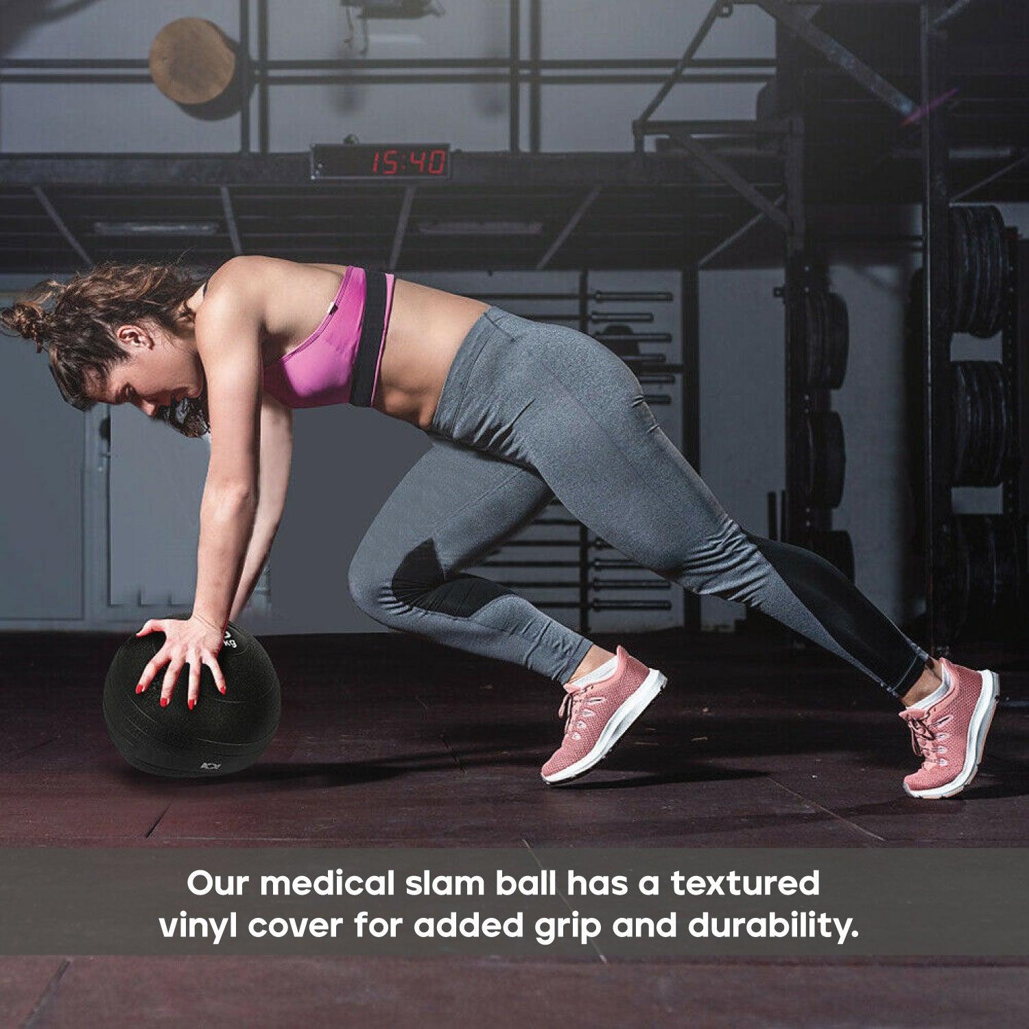 Slam Medicine Ball - No-Bounce Slam Medicine Ball | Heavy Duty, Durable | Functional Strength Training, Home Gym, Fitness Exercise, Weight Lifting Fitness - Tophatter Daily Deals