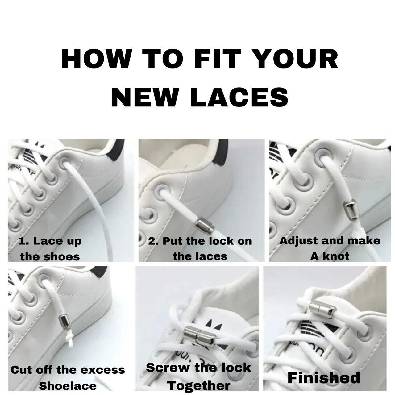 No Tie Shoelaces UK - Elastic Trainer Laces Lazy Easy Shoelaces No-tie Shoe Laces Apparel & Accessories - Tophatter Daily Deals