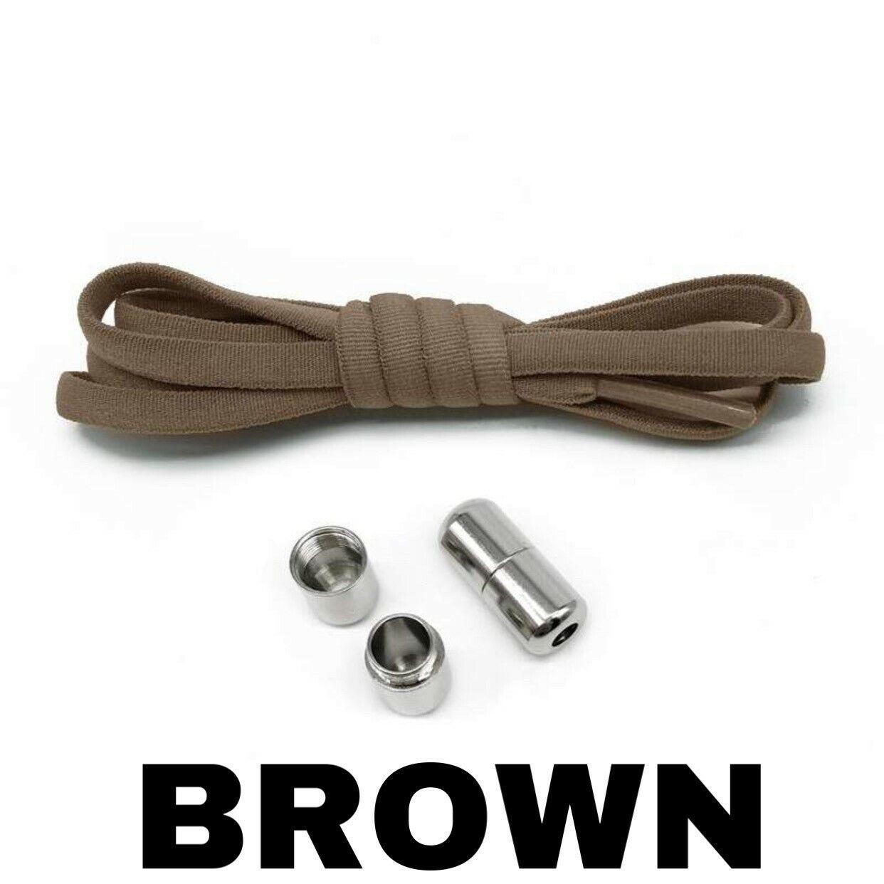 No Tie Shoelaces UK - Elastic Trainer Laces Lazy Easy Shoelaces No-tie Shoe Laces Brown Apparel & Accessories - Tophatter Daily Deals