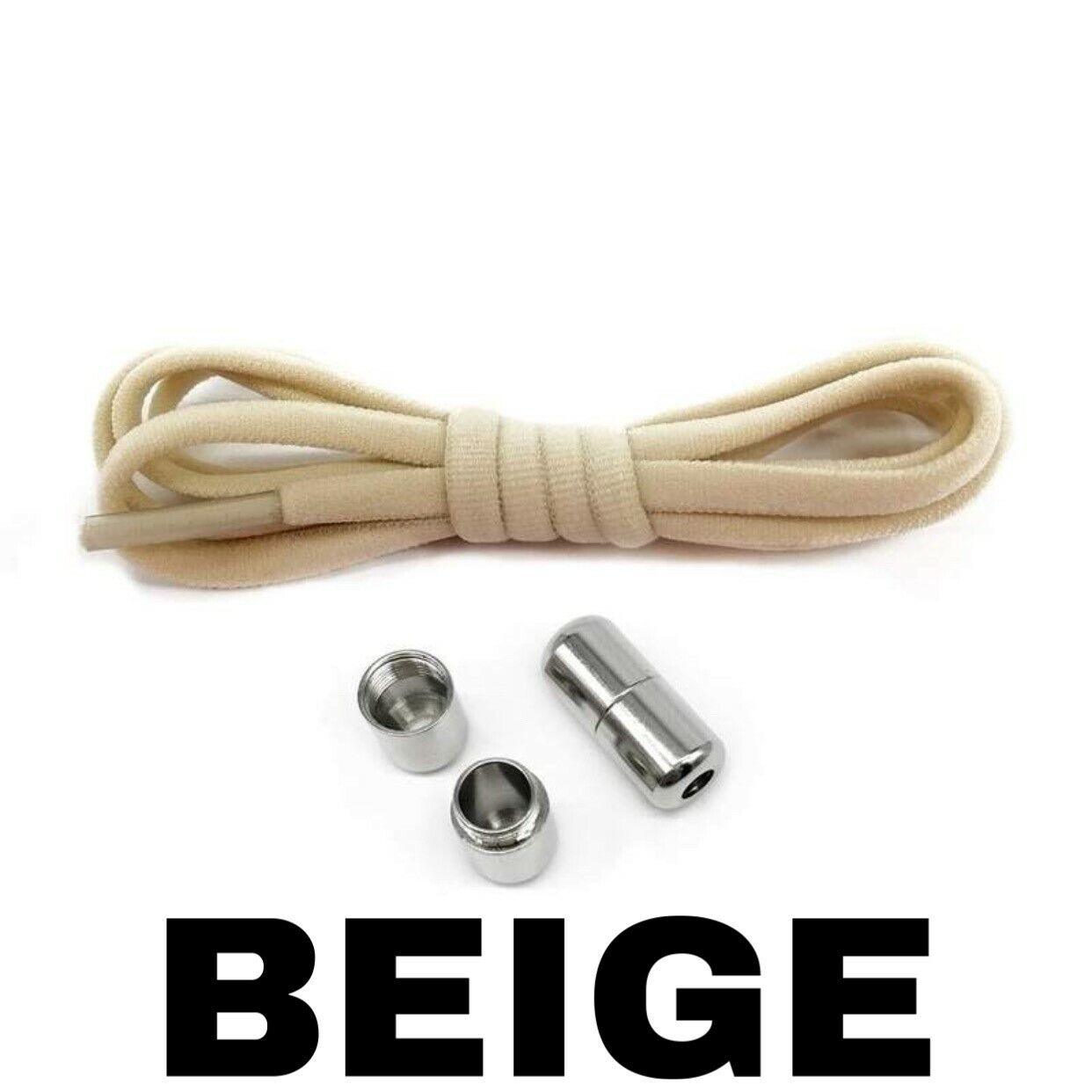 No Tie Shoelaces UK - Elastic Trainer Laces Lazy Easy Shoelaces No-tie Shoe Laces Beige Apparel & Accessories - Tophatter Daily Deals
