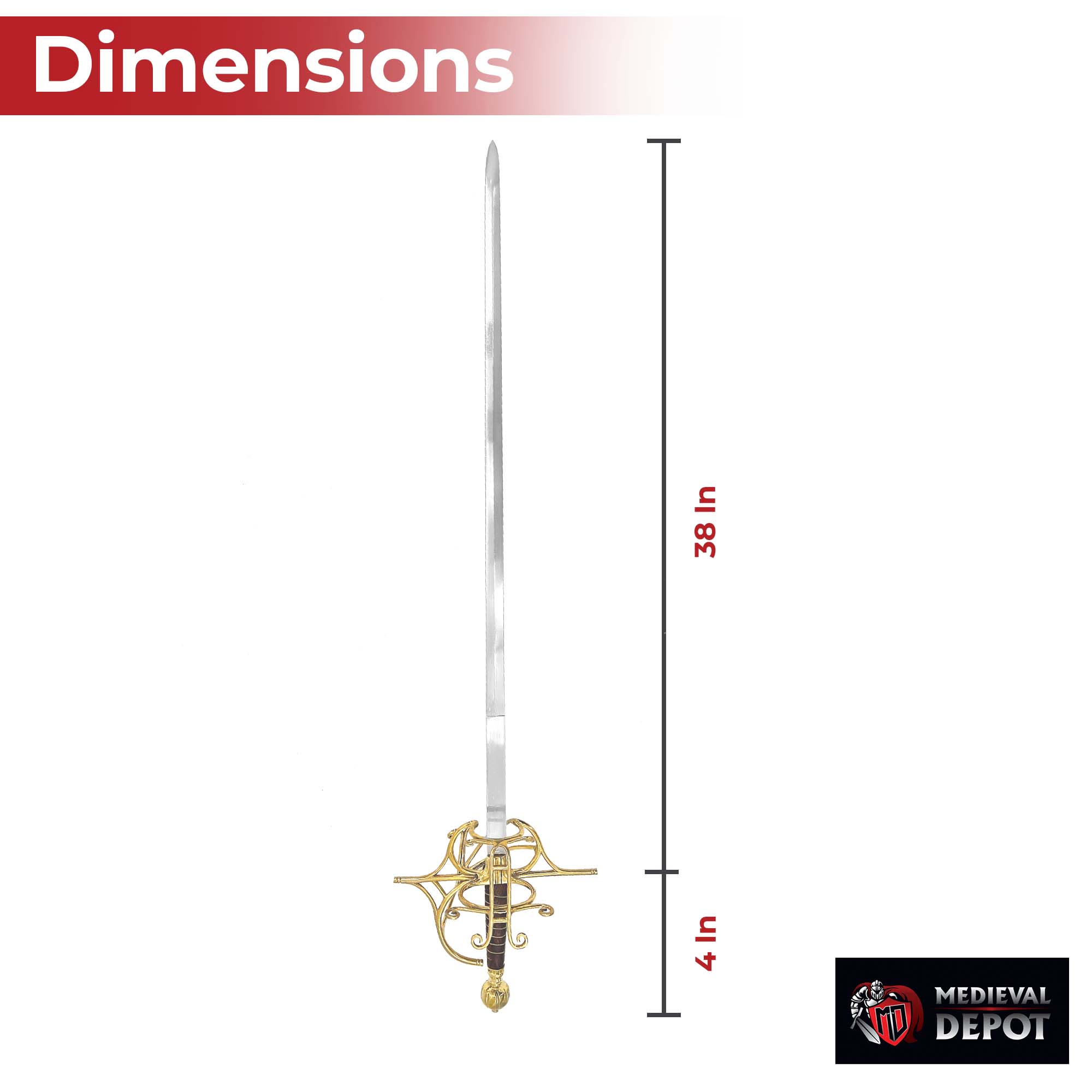 Noble Defender Heavy Duty Basket Hilt Rapier Swords - Tophatter Daily Deals