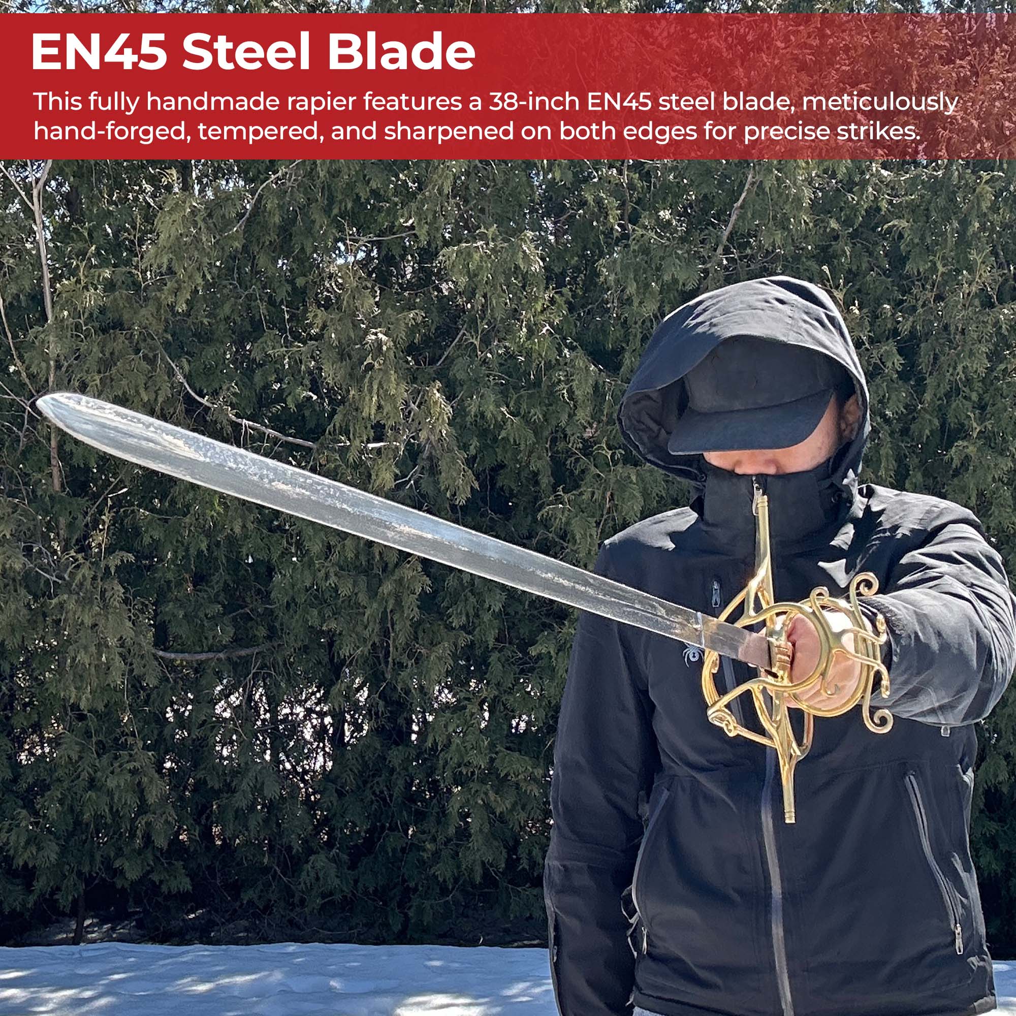 Noble Defender Heavy Duty Basket Hilt Rapier Swords - Tophatter Daily Deals