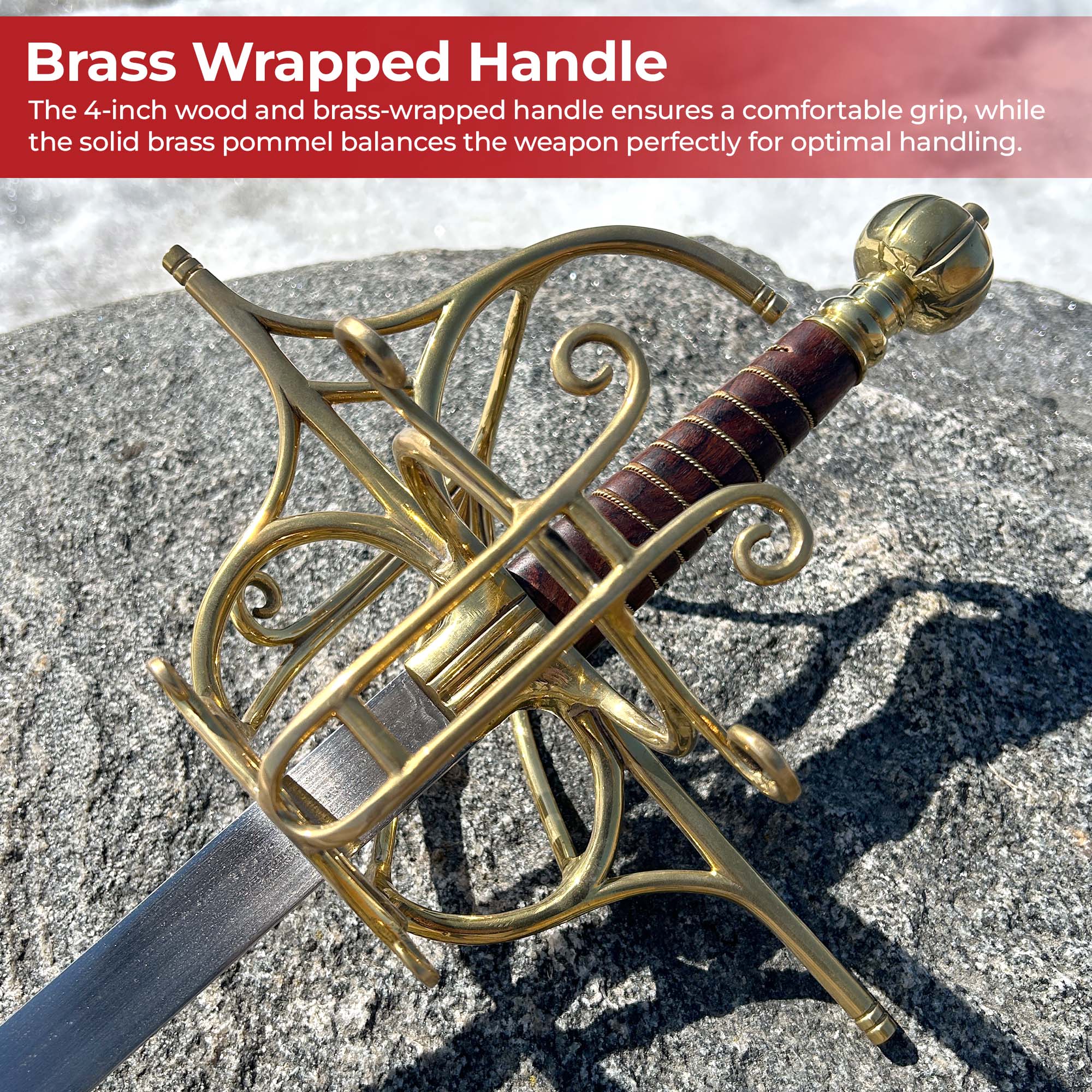 Noble Defender Heavy Duty Basket Hilt Rapier Swords - Tophatter Daily Deals