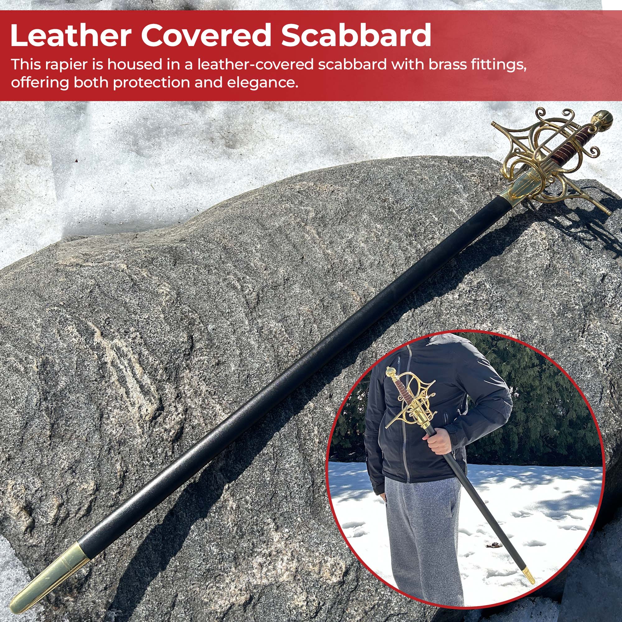 Noble Defender Heavy Duty Basket Hilt Rapier Swords - Tophatter Daily Deals