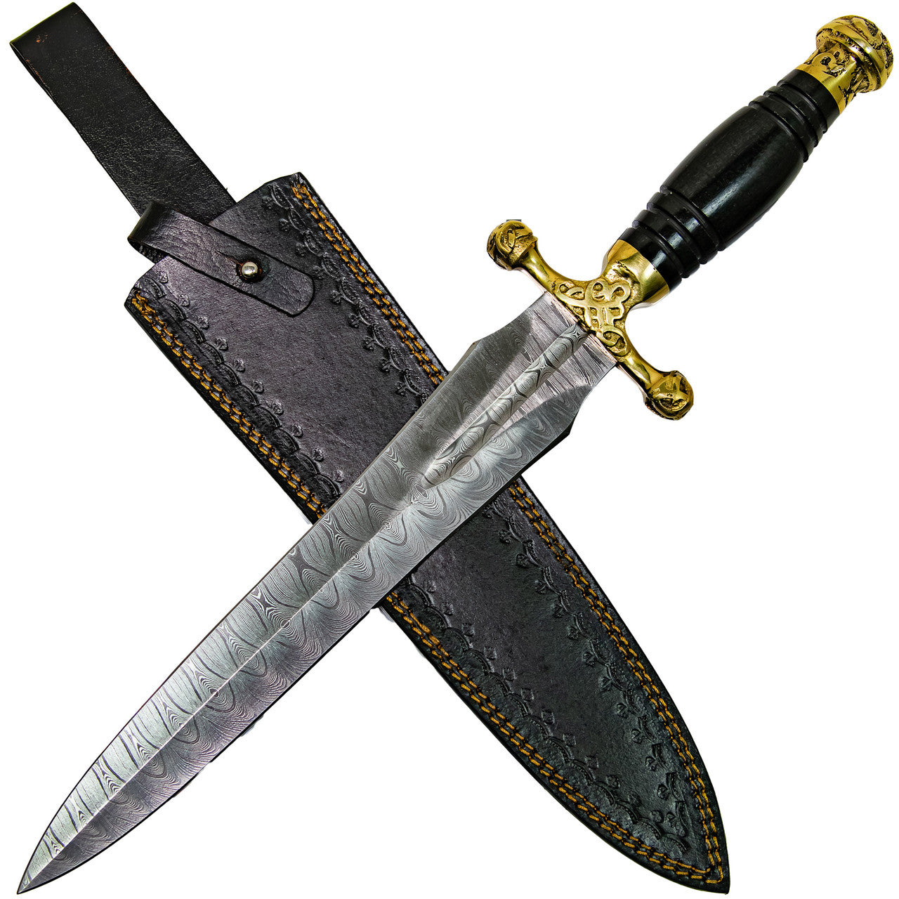 Noble Strategist Hand Forged Damascus Steel Viking Dagger Daggers - Tophatter Daily Deals
