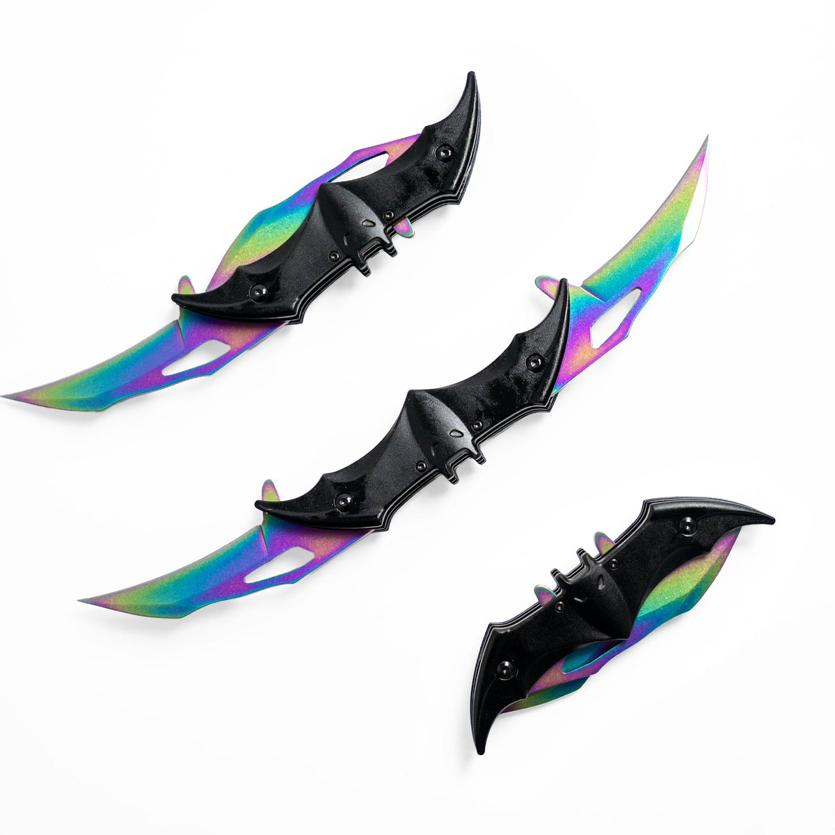 Fire and Steel - Nocturna Wing Folding Knife Plasma Rainbow Fire and Steel Exclusive - Tophatter Daily Deals