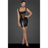 Noir Power Wetlook Short Dress with Front Tulle Inserts > Clothes > Womens Latex - Tophatter Daily Deals