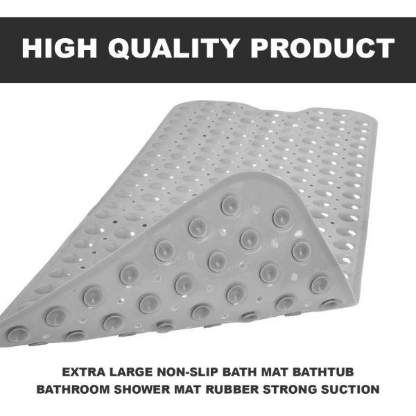 Anti-Slip Bath Mat - Extra Large Non-slip Bath Mat Bathtub Bathroom Shower Mat Rubber Strong Suction Bathtubs - Tophatter Daily Deals