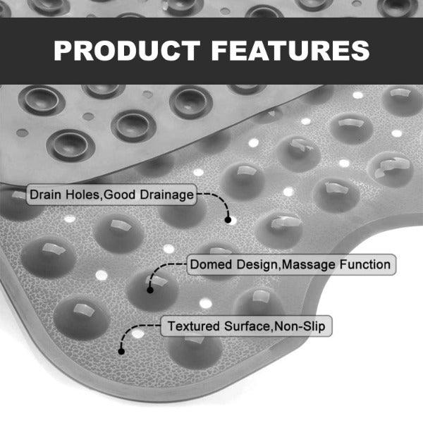 Anti-Slip Bath Mat - Extra Large Non-slip Bath Mat Bathtub Bathroom Shower Mat Rubber Strong Suction Bathtubs - Tophatter Daily Deals