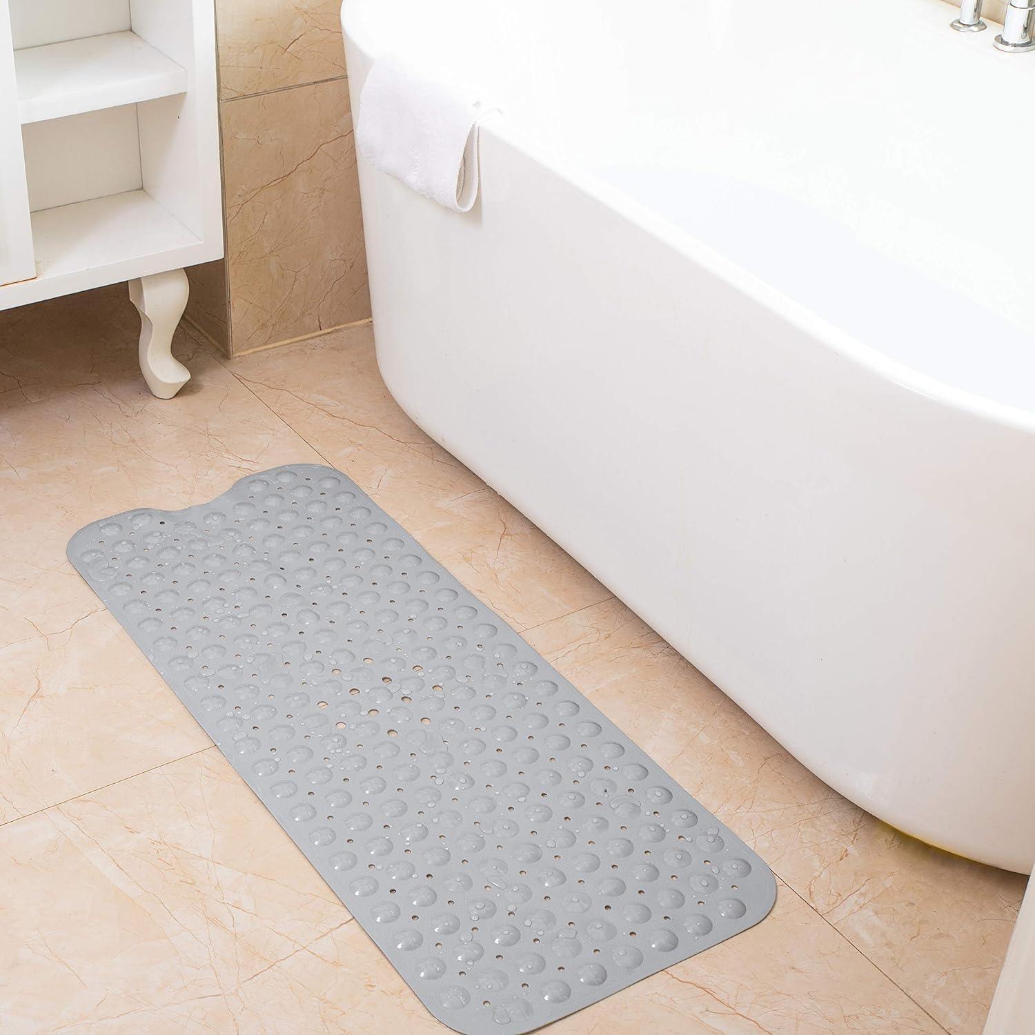 Anti-Slip Bath Mat - Extra Large Non-slip Bath Mat Bathtub Bathroom Shower Mat Rubber Strong Suction Bathtubs - Tophatter Daily Deals