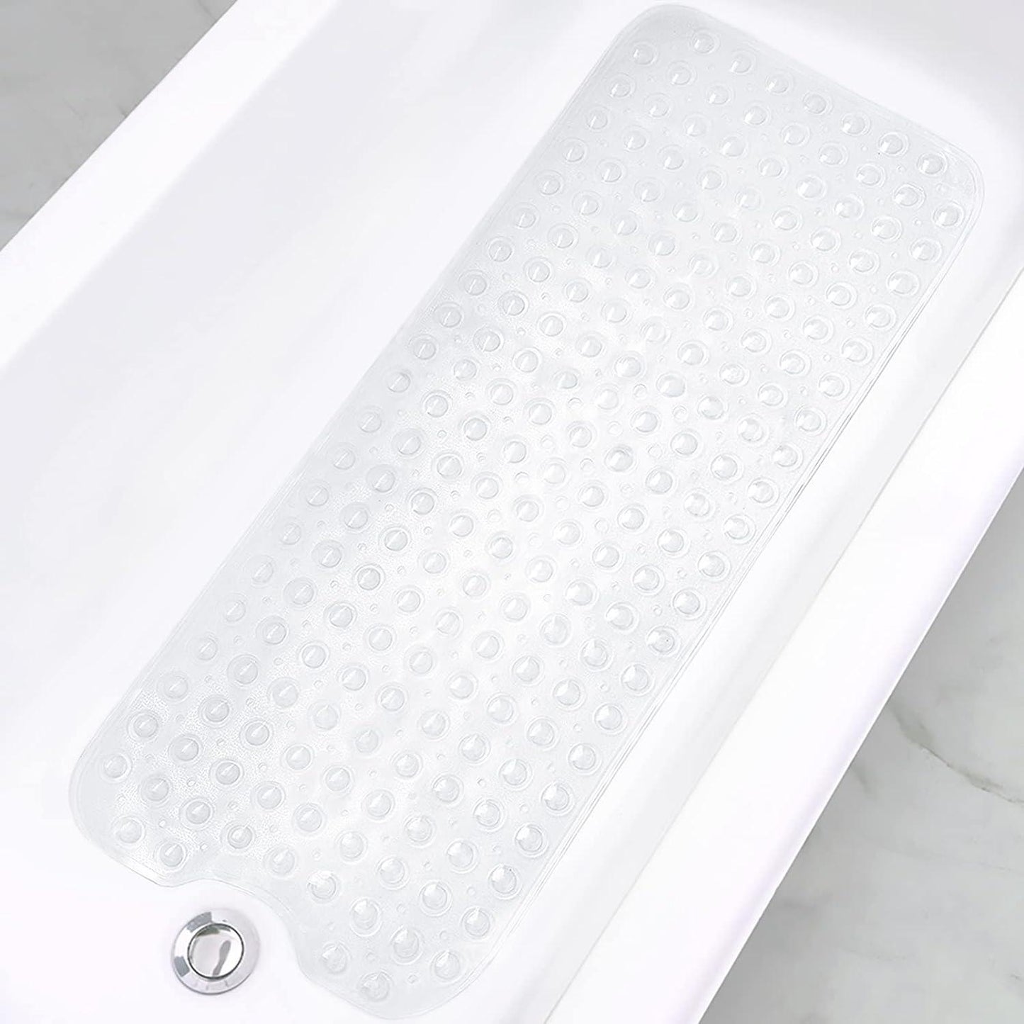 Anti-Slip Bath Mat - Extra Large Non-slip Bath Mat Bathtub Bathroom Shower Mat Rubber Strong Suction Clear Bathtubs - Tophatter Daily Deals