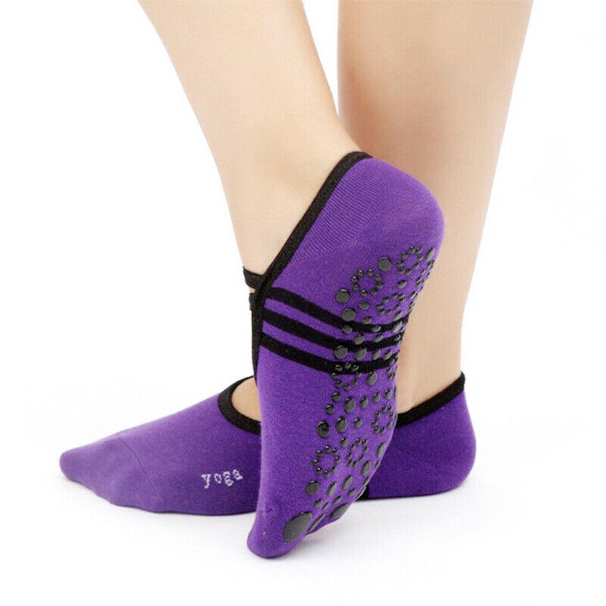 Best Yoga Socks UK - Non Slip Liner Socks for Gym Yoga Sports Dance Purple Personal Care - Tophatter Daily Deals