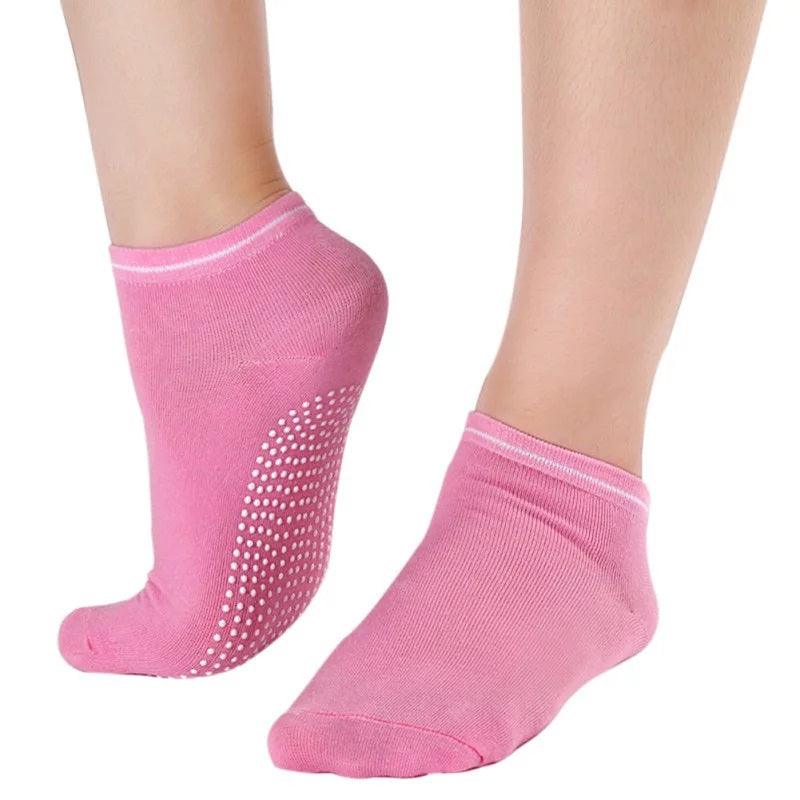 Socks With Grips - Fitness Yoga Socks Non Slip Grip One Size Cotton Pilates Massage Pink Yoga Socks - Tophatter Daily Deals