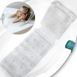 Best Bath Pillow UK - Full Body Spa Bath Pillow Mat, Bathtub Mattress Cushion with 30 Suction Cups, Comfort Support Your Head, Neck and Back White Bath Pillows - Tophatter Daily Deals