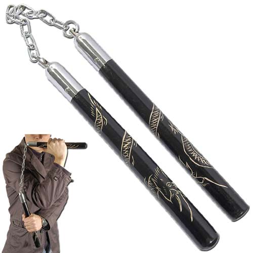 Way of the Dragon Nunchaku Pitch Black Collectible Weapons - Tophatter Daily Deals