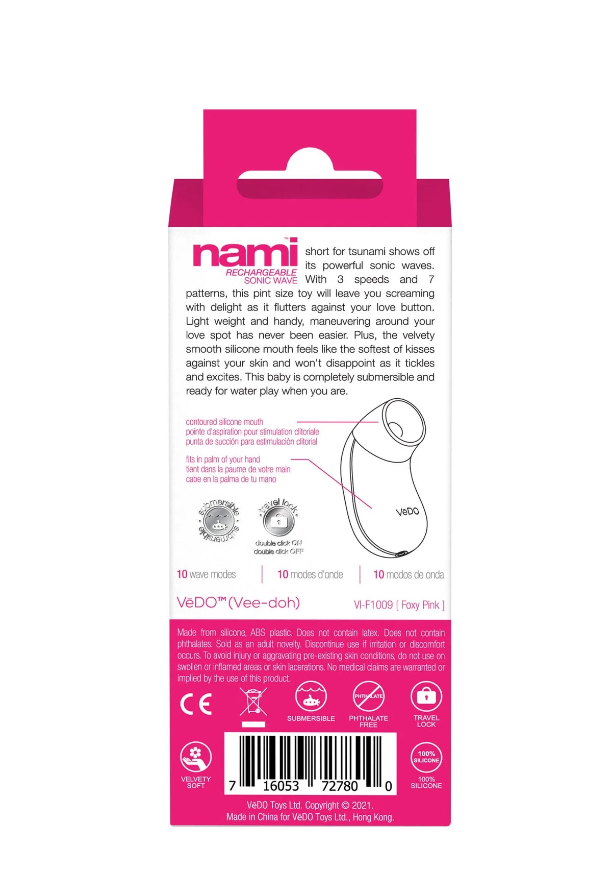 Nami Rechargeable Sonic Vibe – 3 Speeds 7 Patterns Vibrator > Sex Toys For Ladies > Clitoral Vibrators and Stimulators - Tophatter Daily Deals