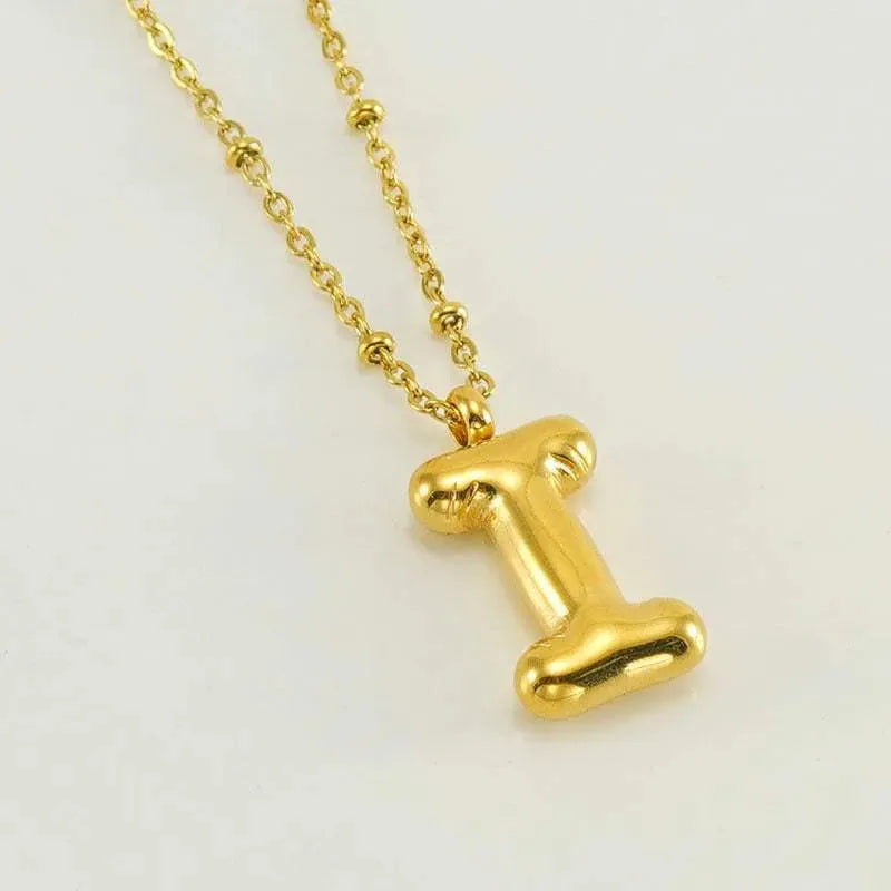 Bubble™ Letter Pendant Necklace Golden I With Chain Necklaces - Tophatter Daily Deals