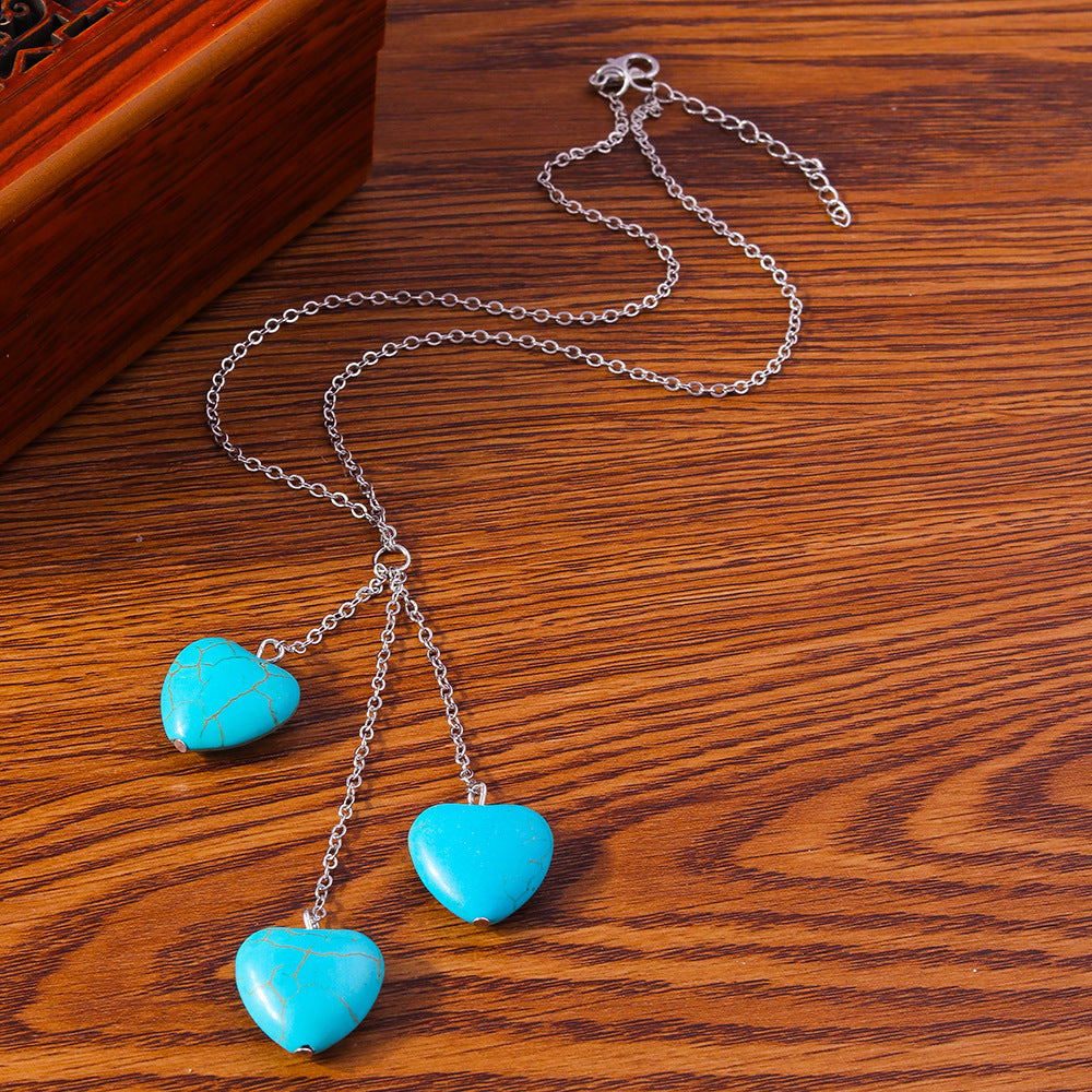 Turquoise Water Drop Chain Necklace Necklaces - Tophatter Daily Deals