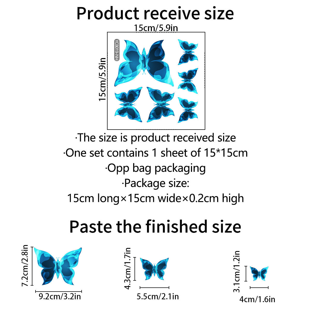 Blue Luminous Small Butterfly Bedroom Living Room Luminous Stickers Home Decor 15X15CM 0 - Tophatter Daily Deals